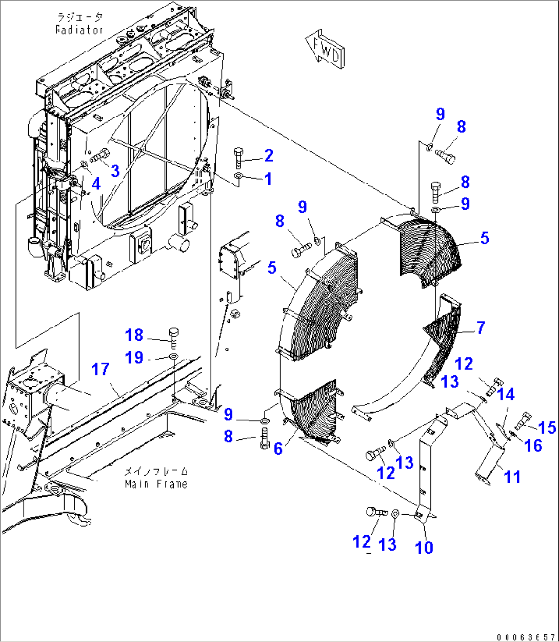 RADIATOR (FAN NET AND MOUNTING PARTS)(#7169-)