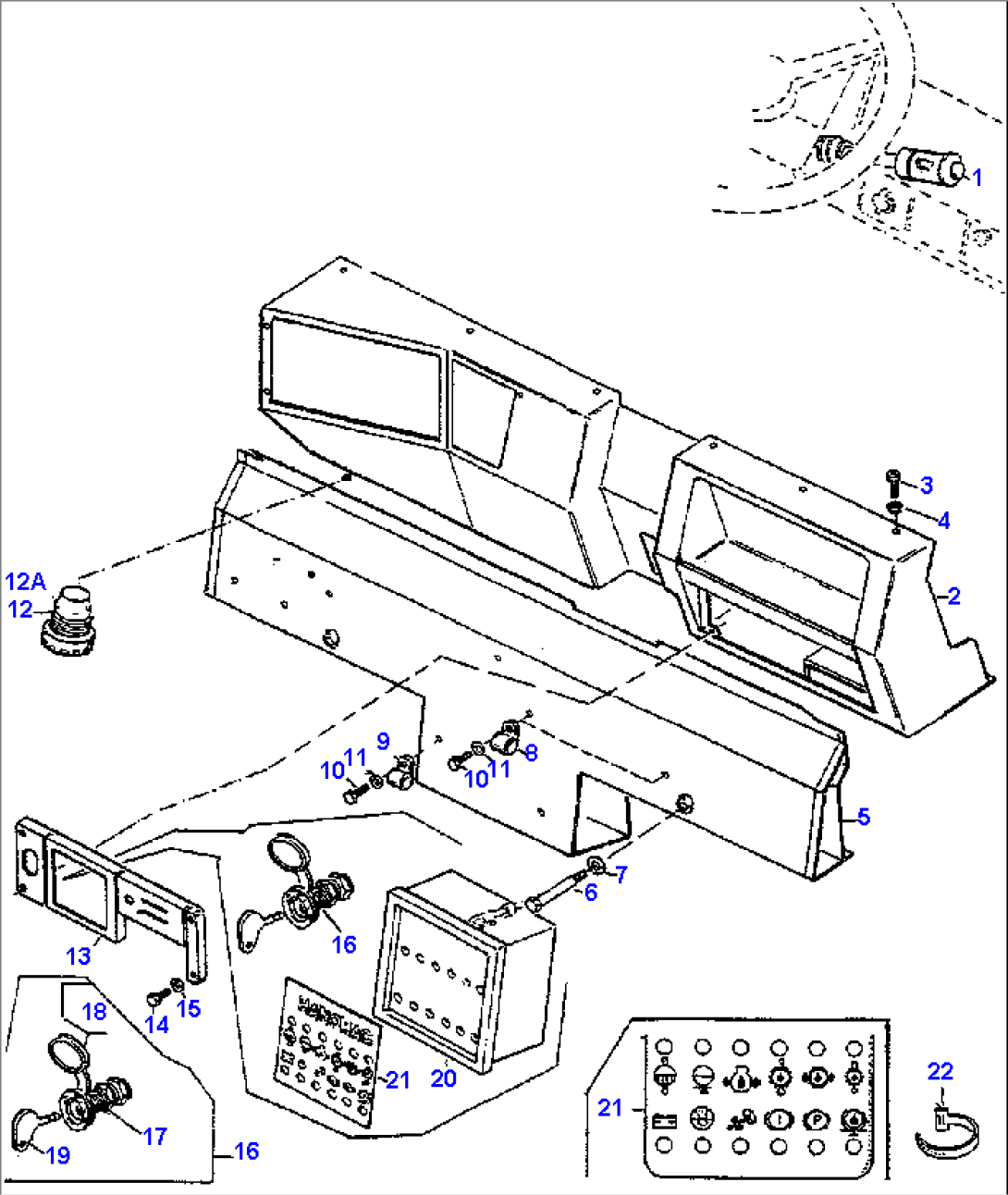 INSTRUMENT PANEL AND ATTACHING PARTS