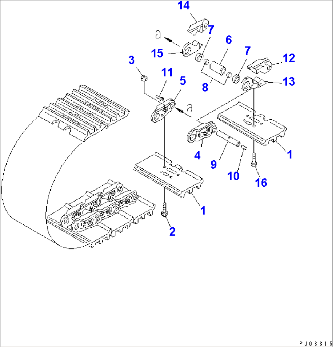 TRACK SHOE (LUBRICATE TYPE) (TRIPLE GROUSER WITH HOLE)