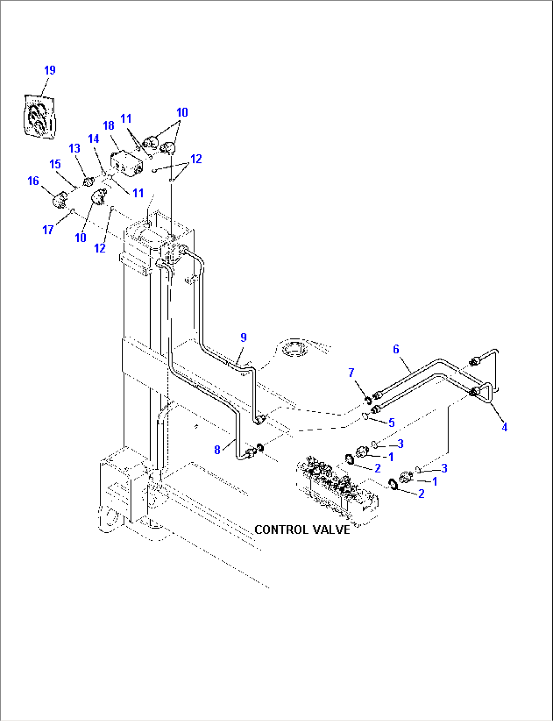 HYDRAULIC PIPING (OUTRIGGER CYLINDER LINE) (1/2)