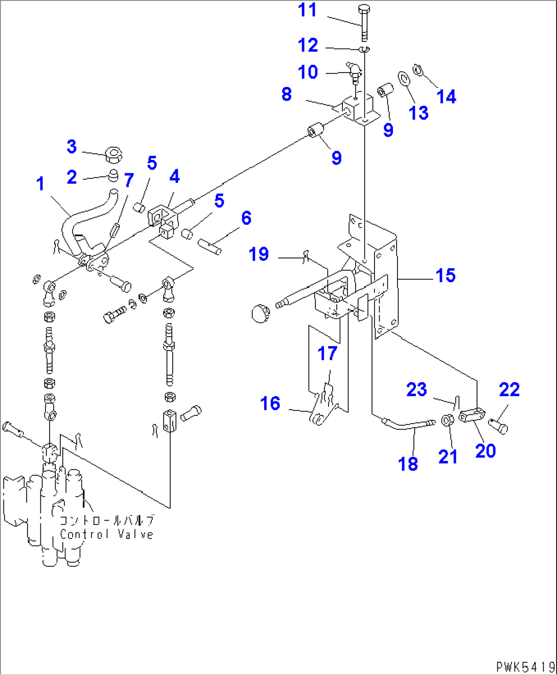 WORK EQUIPMENT CONTROL (LEVER¤ 1/2) (FOR ANGLE DOZER)