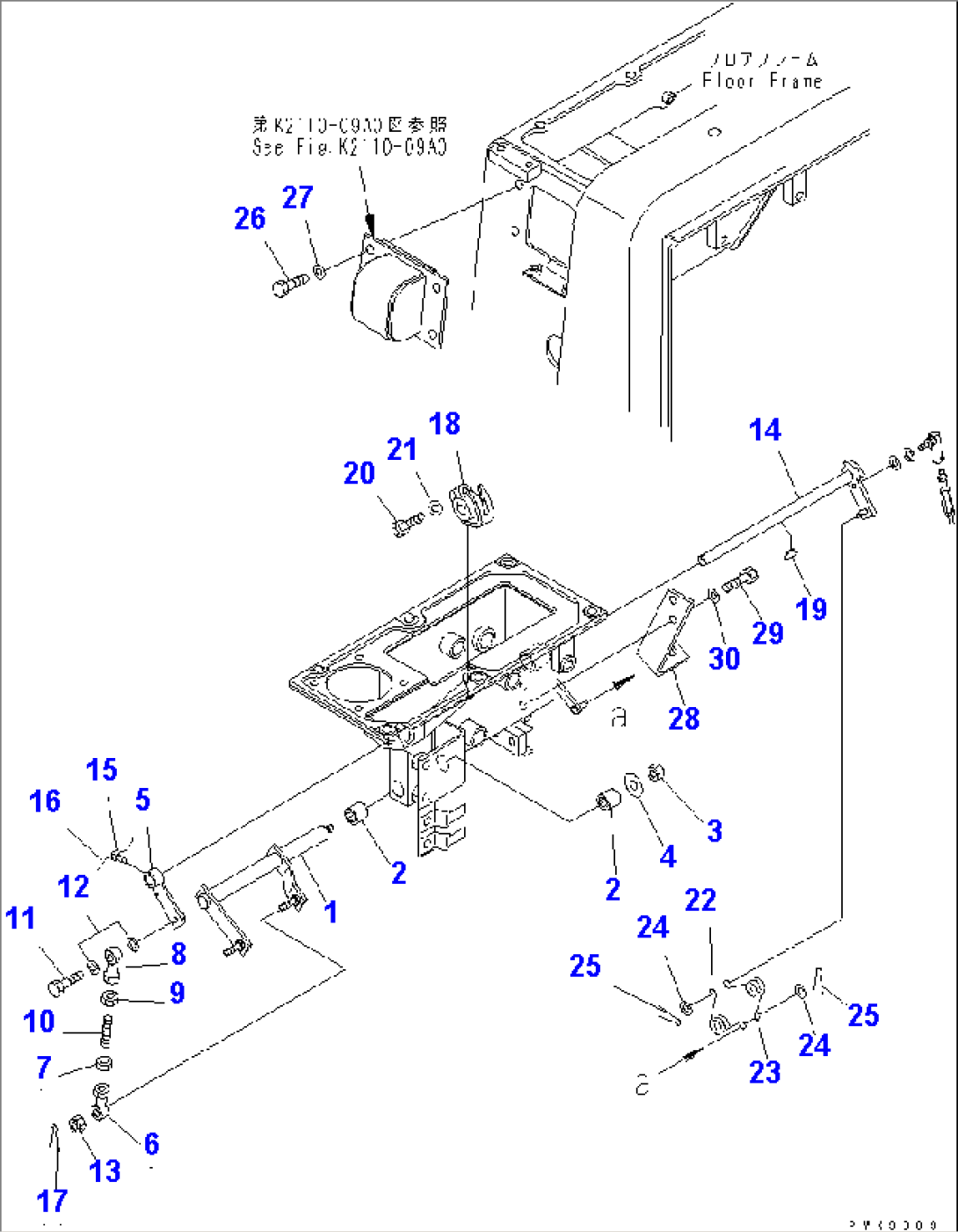 FLOOR FRAME (TRANSMISSION LOCK SHAFT)