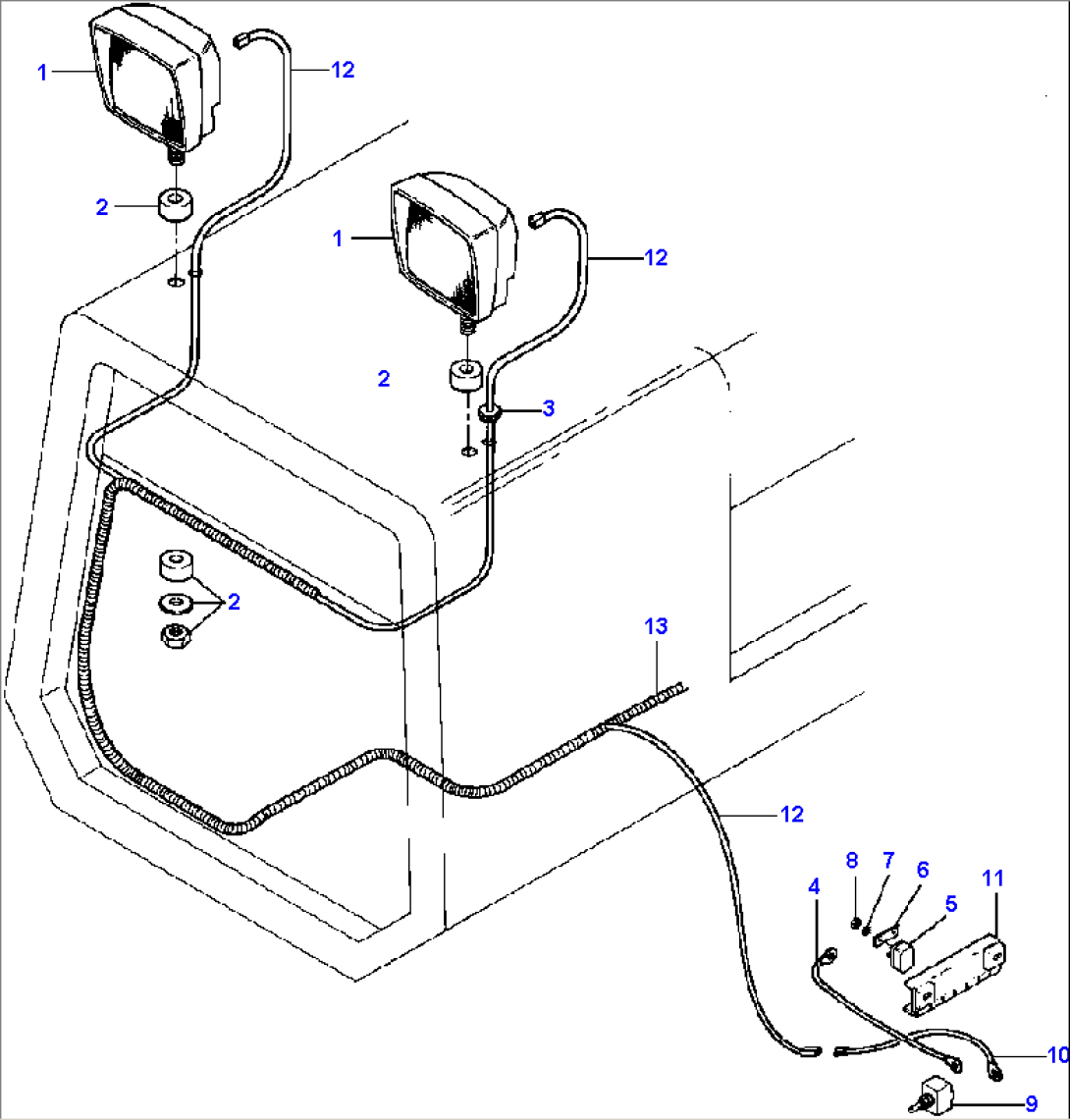 REAR WORK LIGHT INSTALLATION