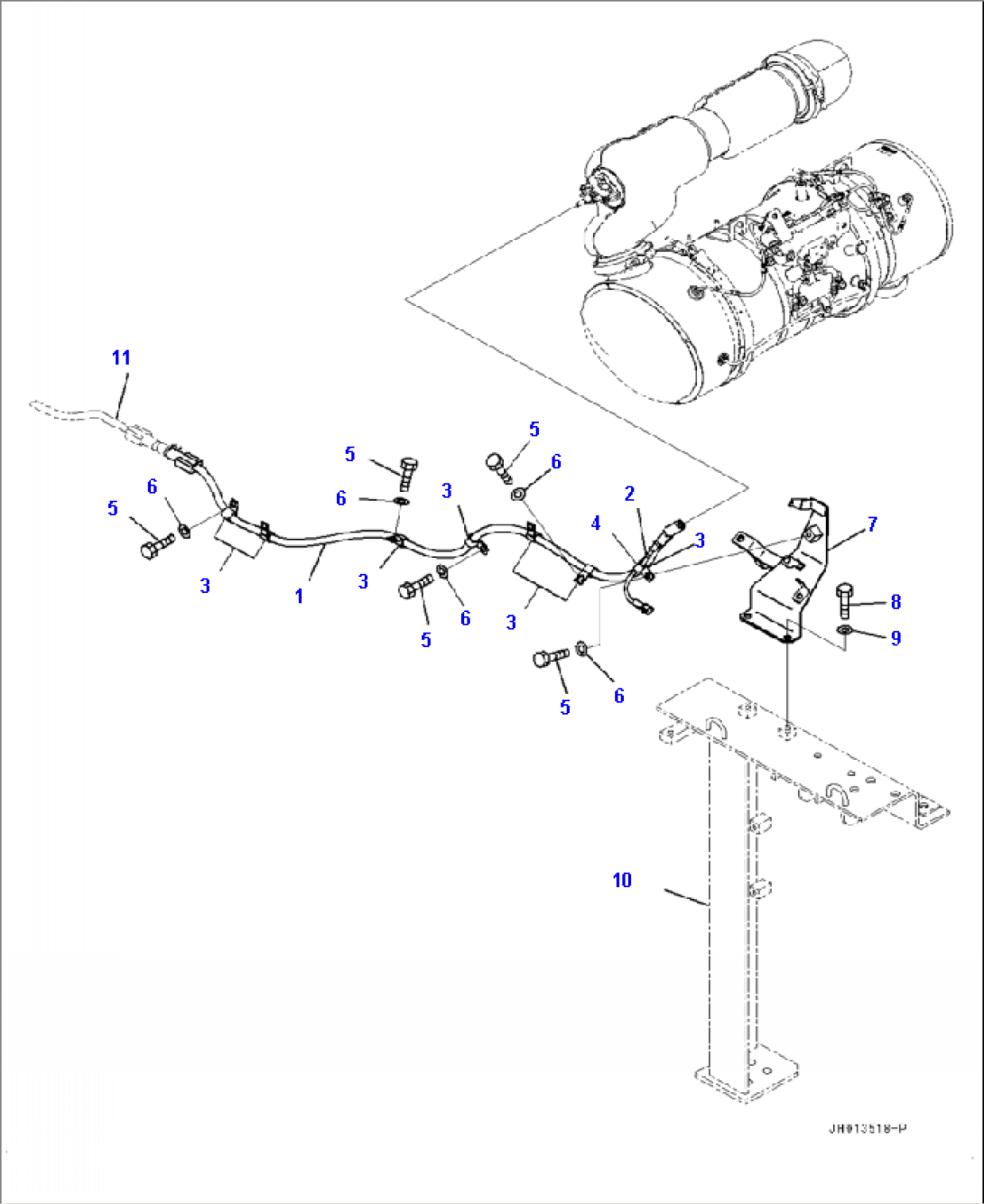 B0300-001006 EXHAUST HOSE AND CLAMP (1/2)