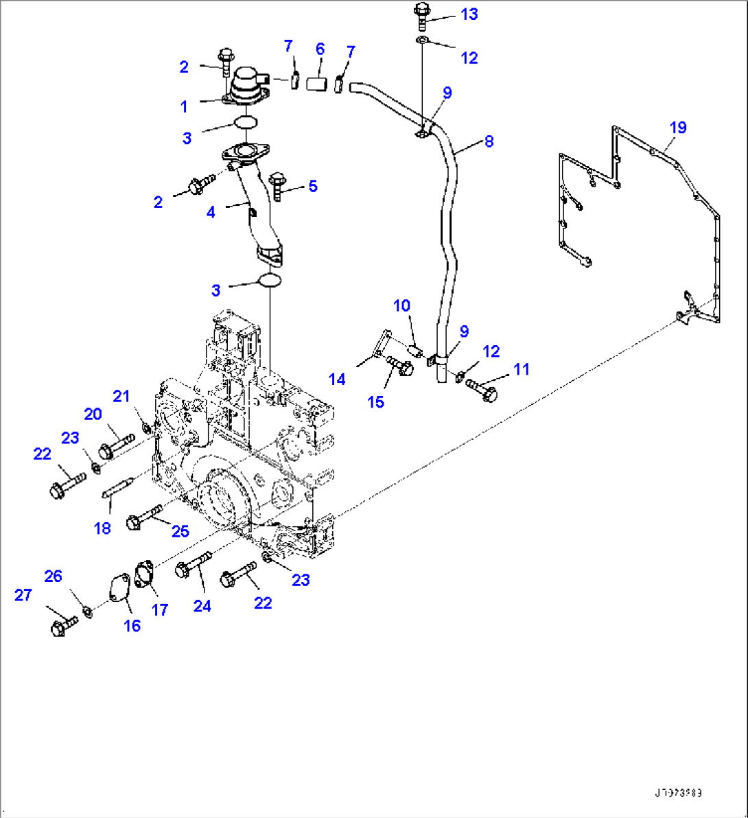 Front Cover Accessory, Pointer and Breather Mounting (#535823-)