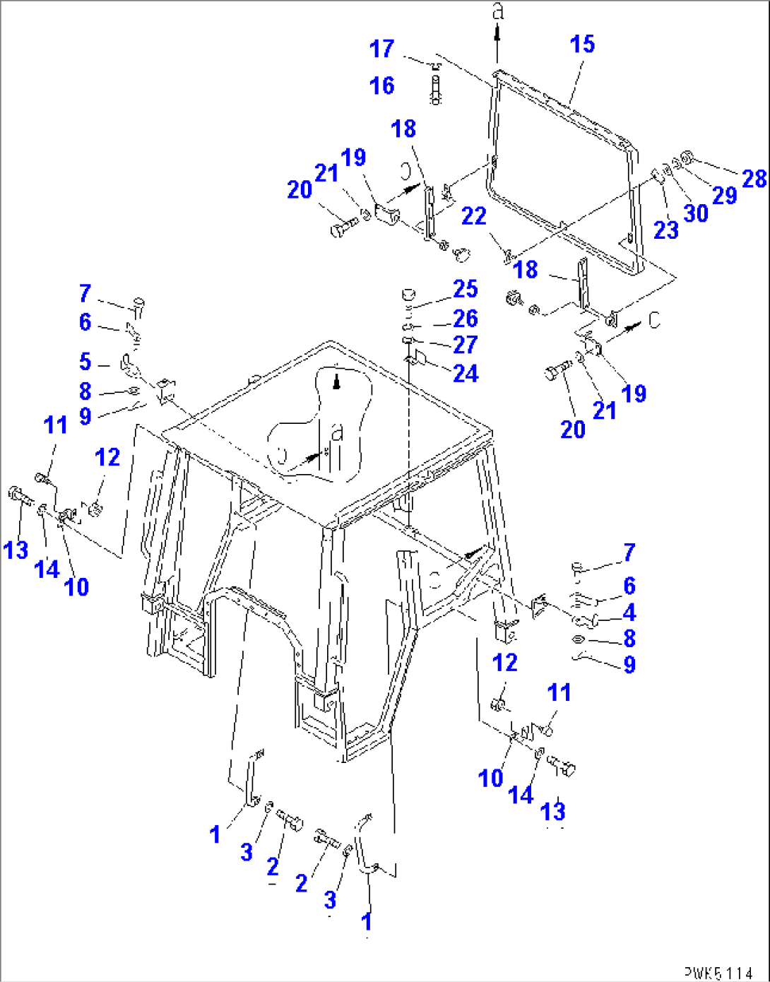 ROPS CAB (DOOR OPEN LOCK AND REAR WINDOW)