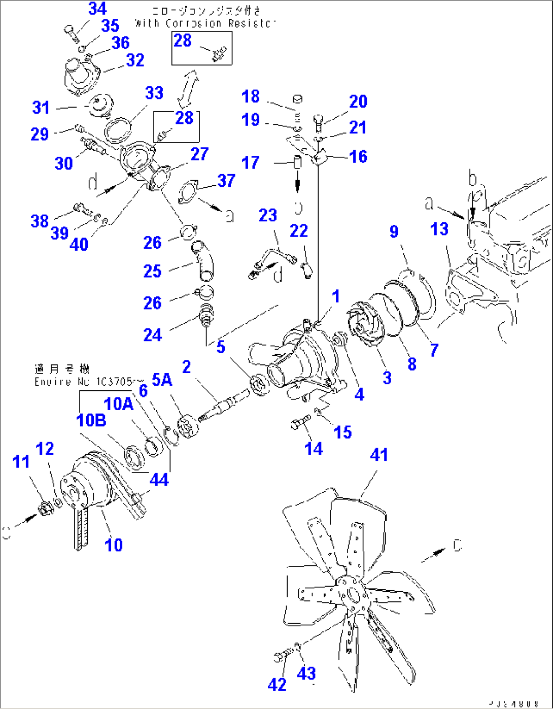 WATER PUMP AND COOLING FAN(#92268-106575)