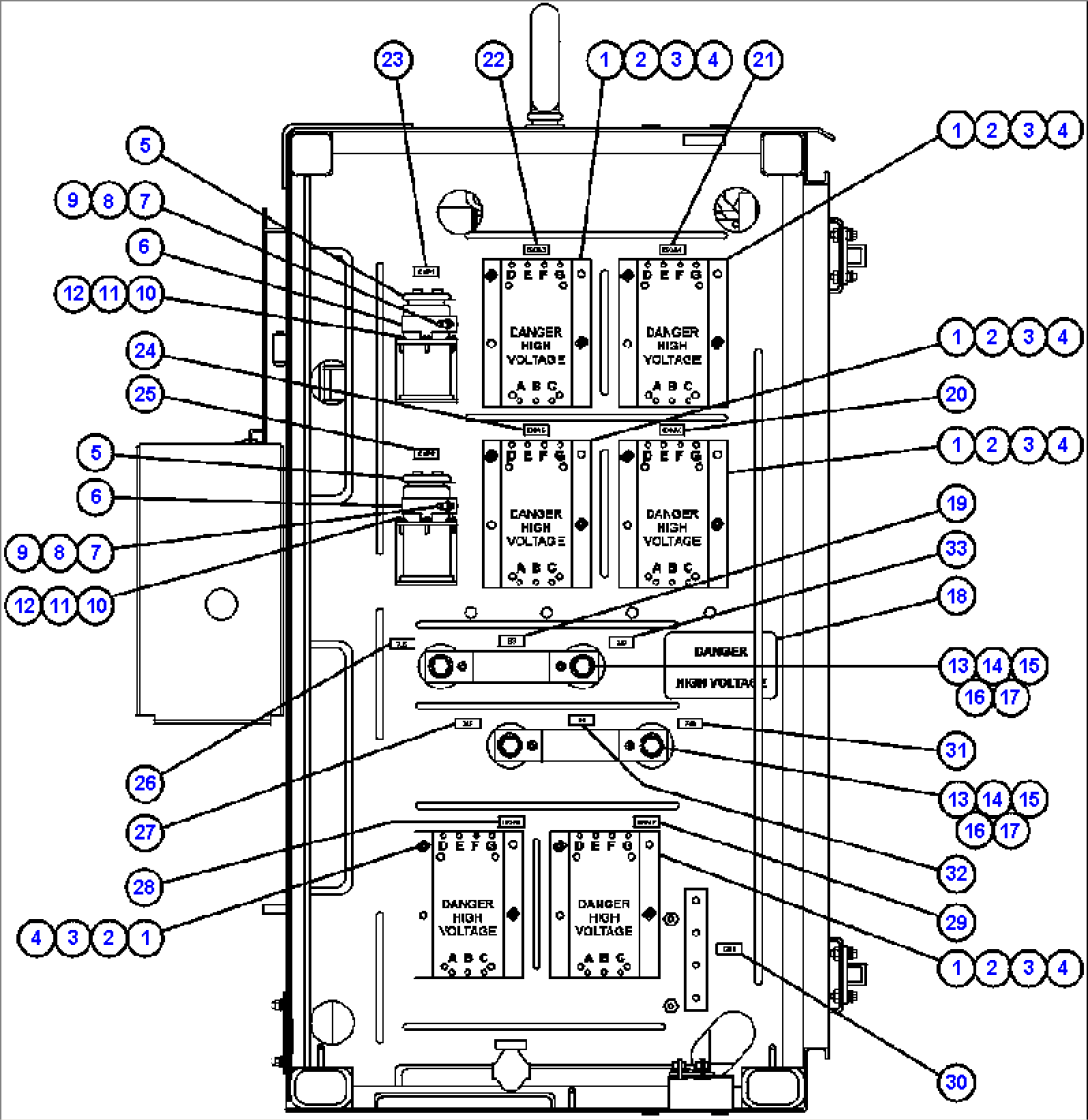 CONTROL CABINET - CENTER DOOR (RIGHT SIDE WALL)