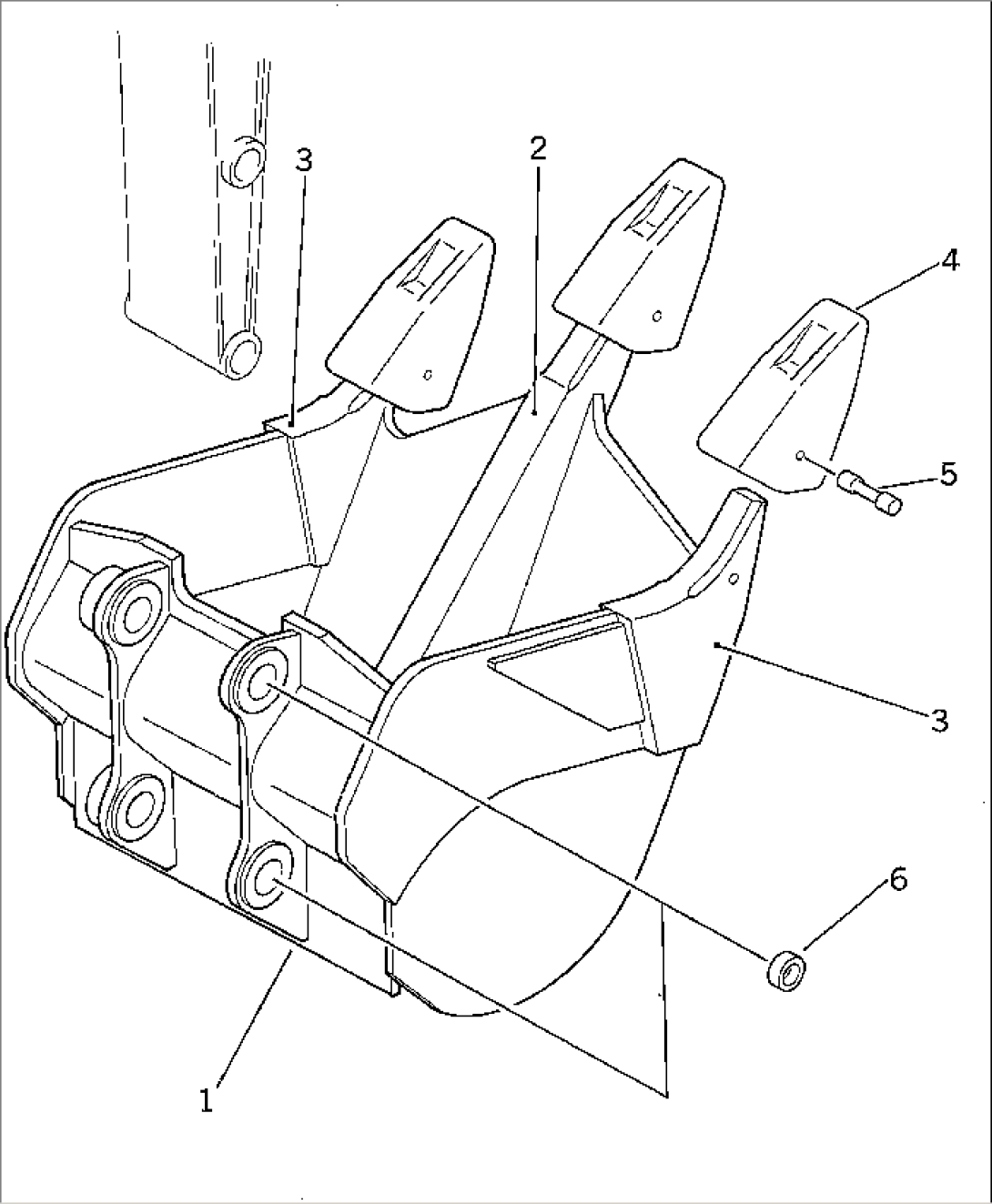 RIPPER BUCKET¤ 1.0M3 WIDTH 1250MM (FOR BACKHOE)