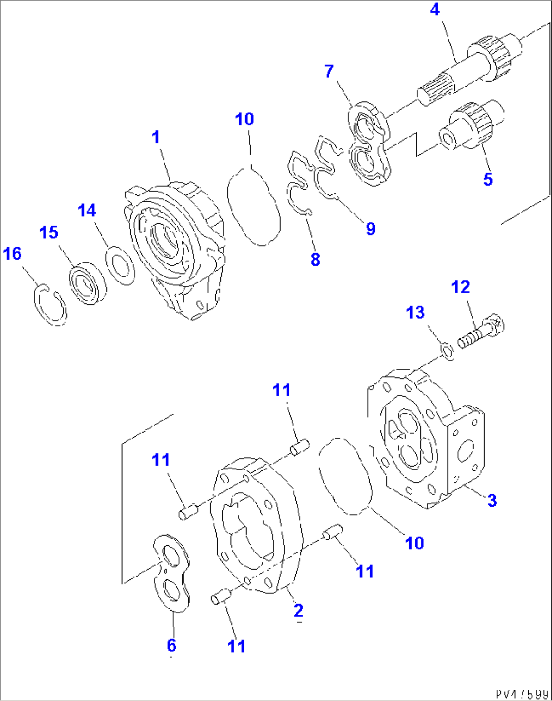 TRANSMISSION (HYDRAULIC PUMP)(#60001-)