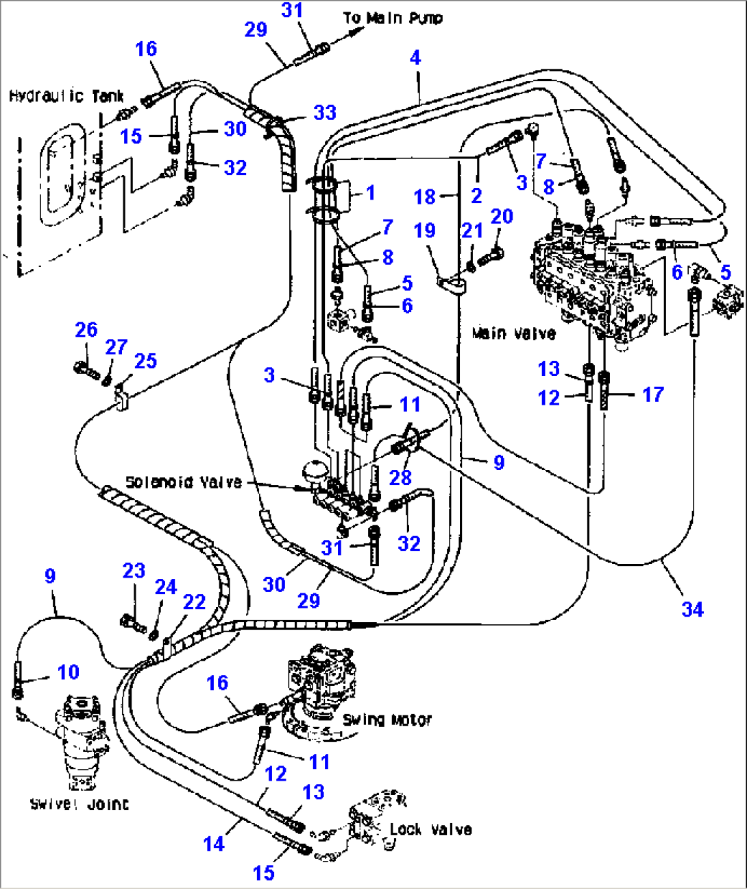 FIG. H1831-02A0 HYDRAULIC PIPING - SOLENOID VALVE LINE