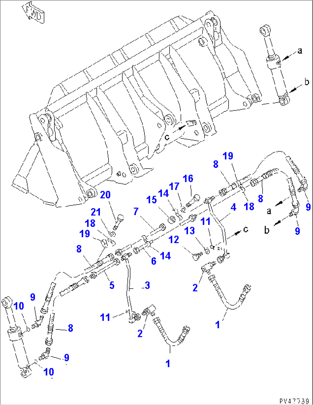 MULTI PURPOSE BUCKET (2/2) (HYDRAULIC PIPING)(#60001-)