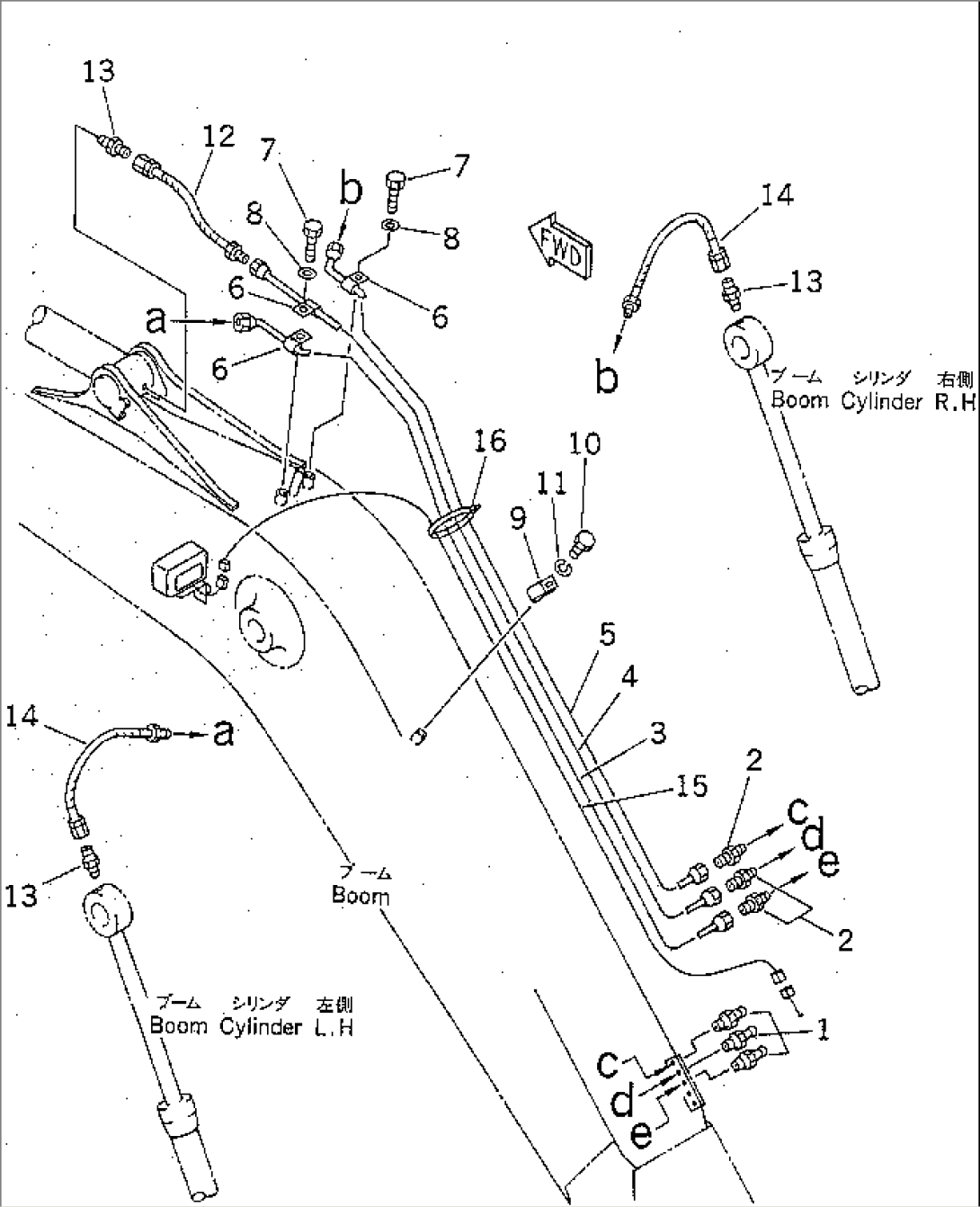 BOOM (LUBRICATING LINE AND WORKING LAMP HARNESS)(#80001-99111)