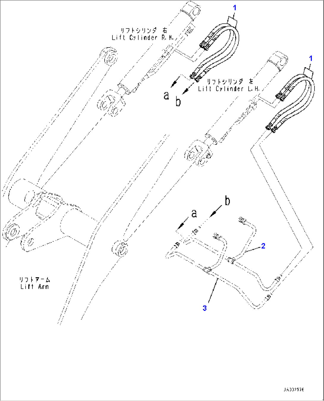 Boom Lift Cylinder, Piping (#80001-)