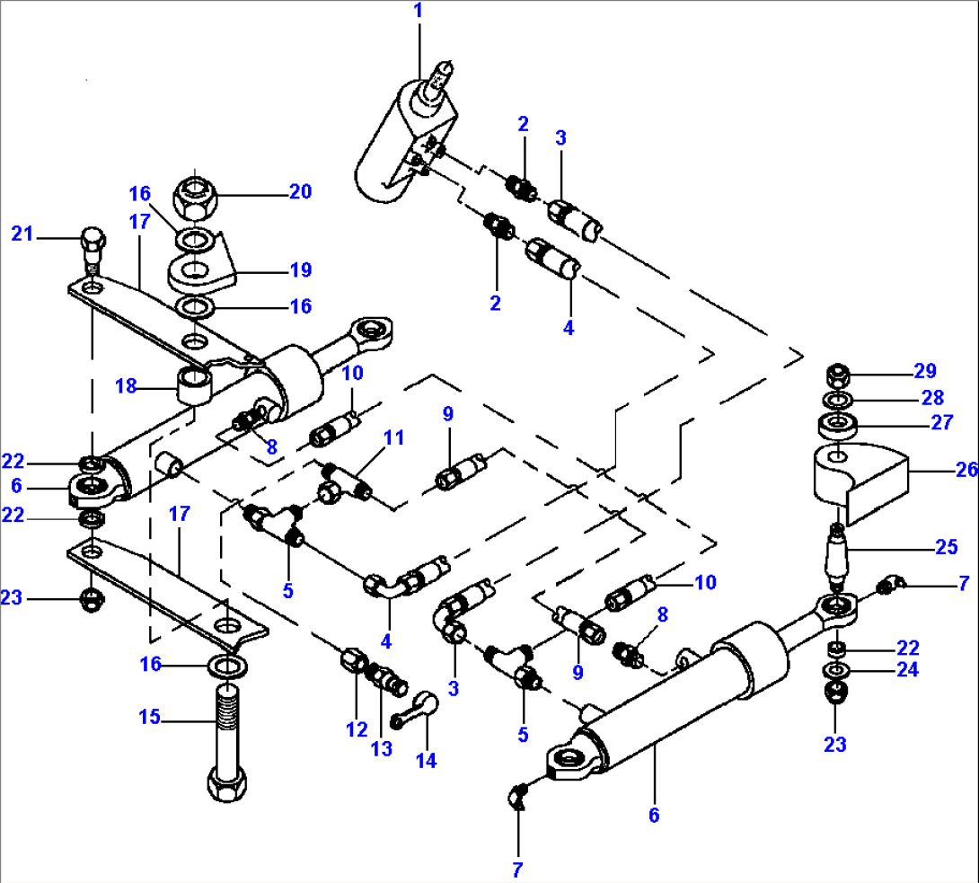 FIG. H0120-01A2 HYDRAULIC LINES - FRONT STEERING - TO STEERING CYLINDERS