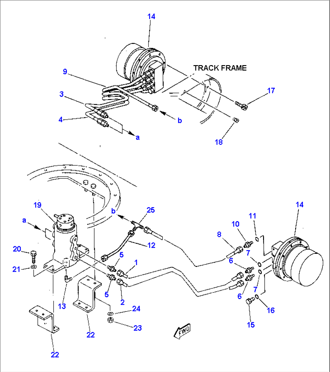 HYDRAULIC PIPING (TRAVEL MOTOR LINE)