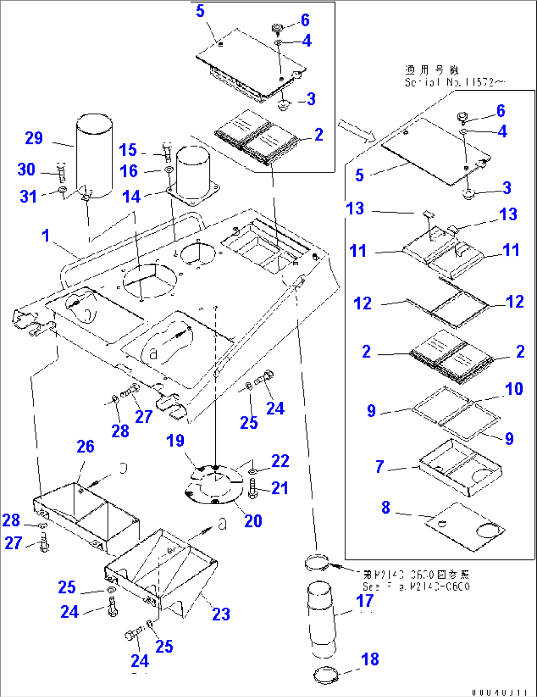 ENGINE HOOD (FOR AIR CONDITIONER OR HEATER)(#11001-)