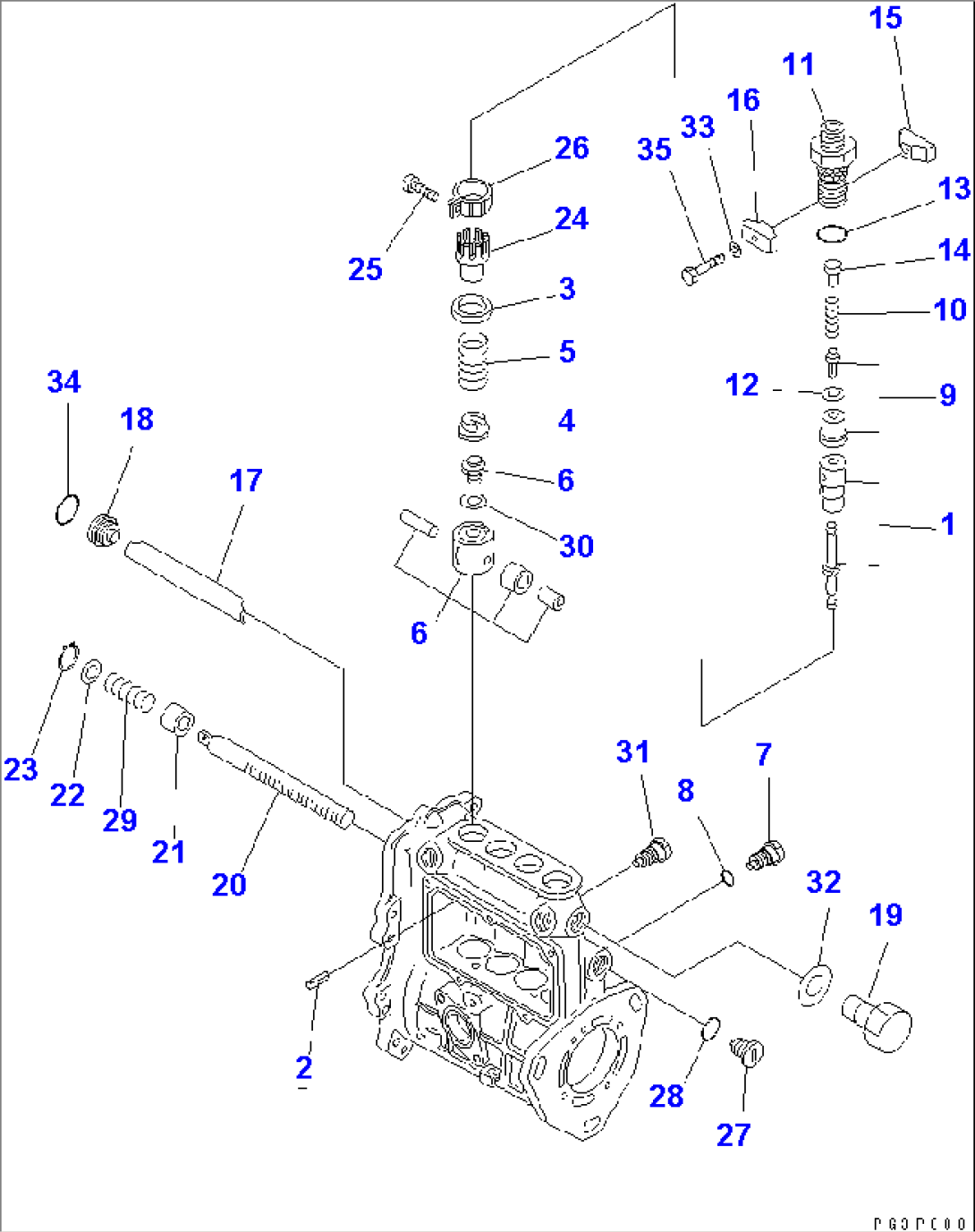 FUEL INJECTION PUMP (PUMP) (2/2) (INNER PARTS)(#19320-)