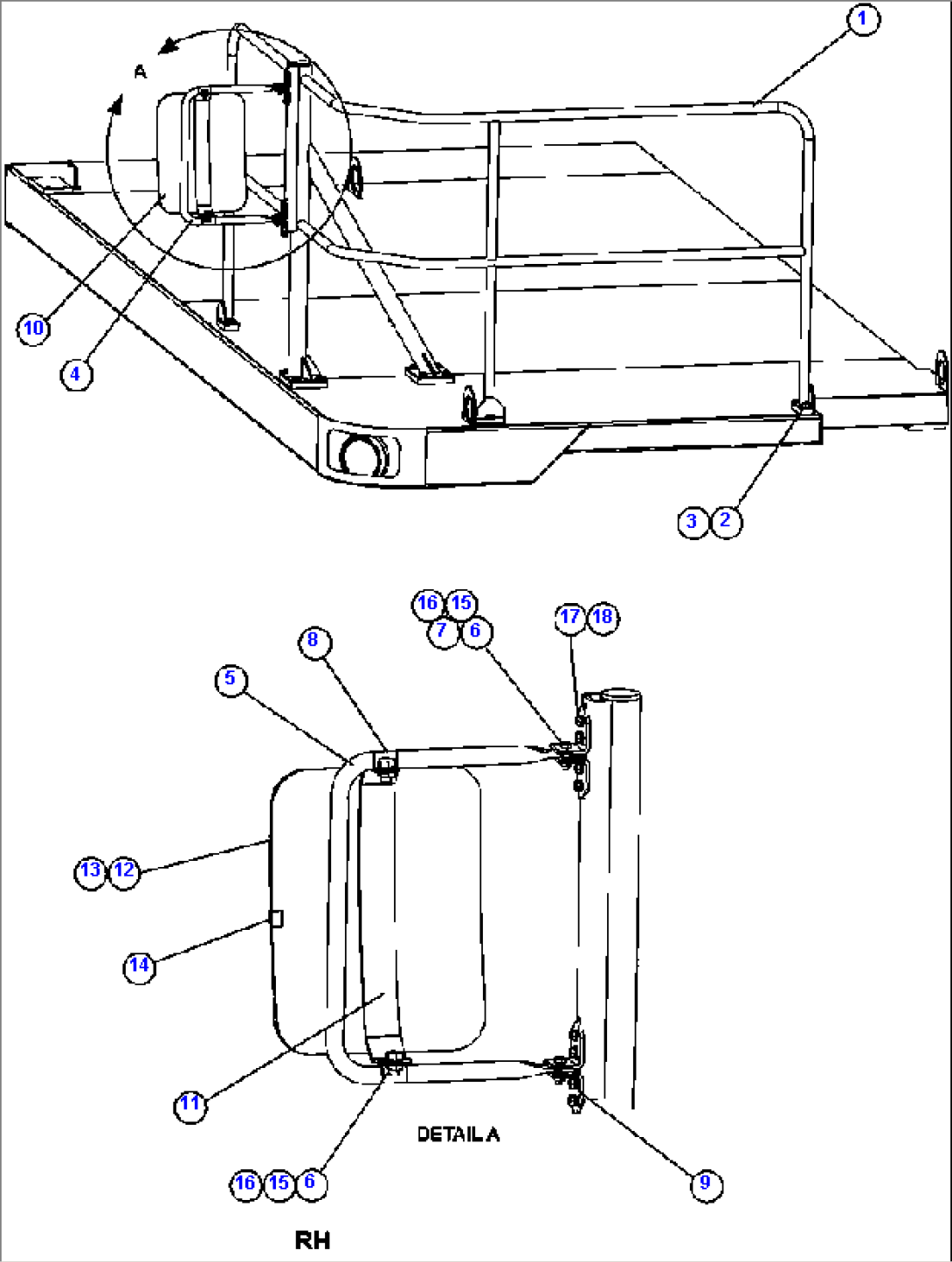 R.H. DECK HANDRAILS & MIRROR
