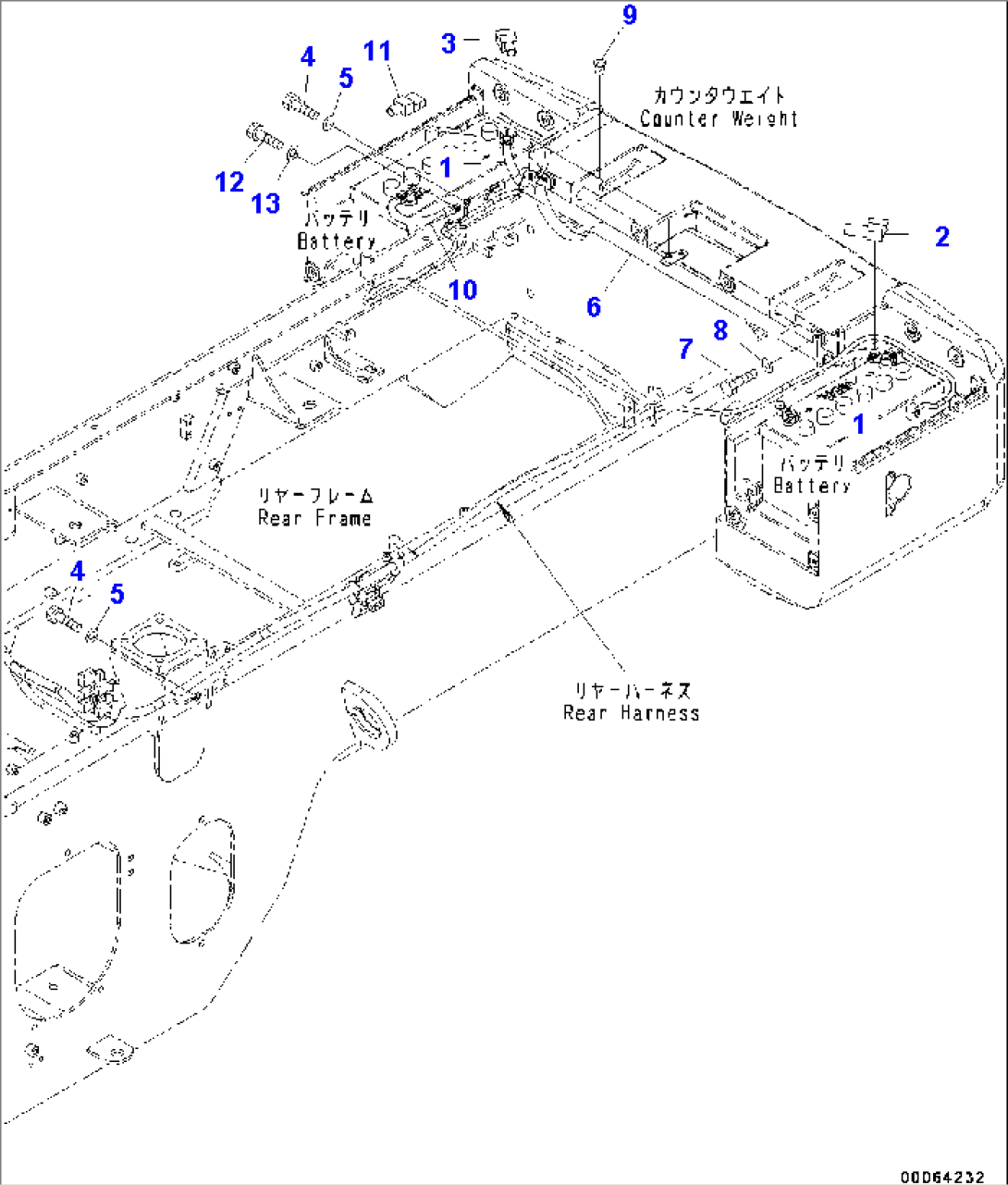 Rear Electric Wiring Harness, Holder (#75053-)