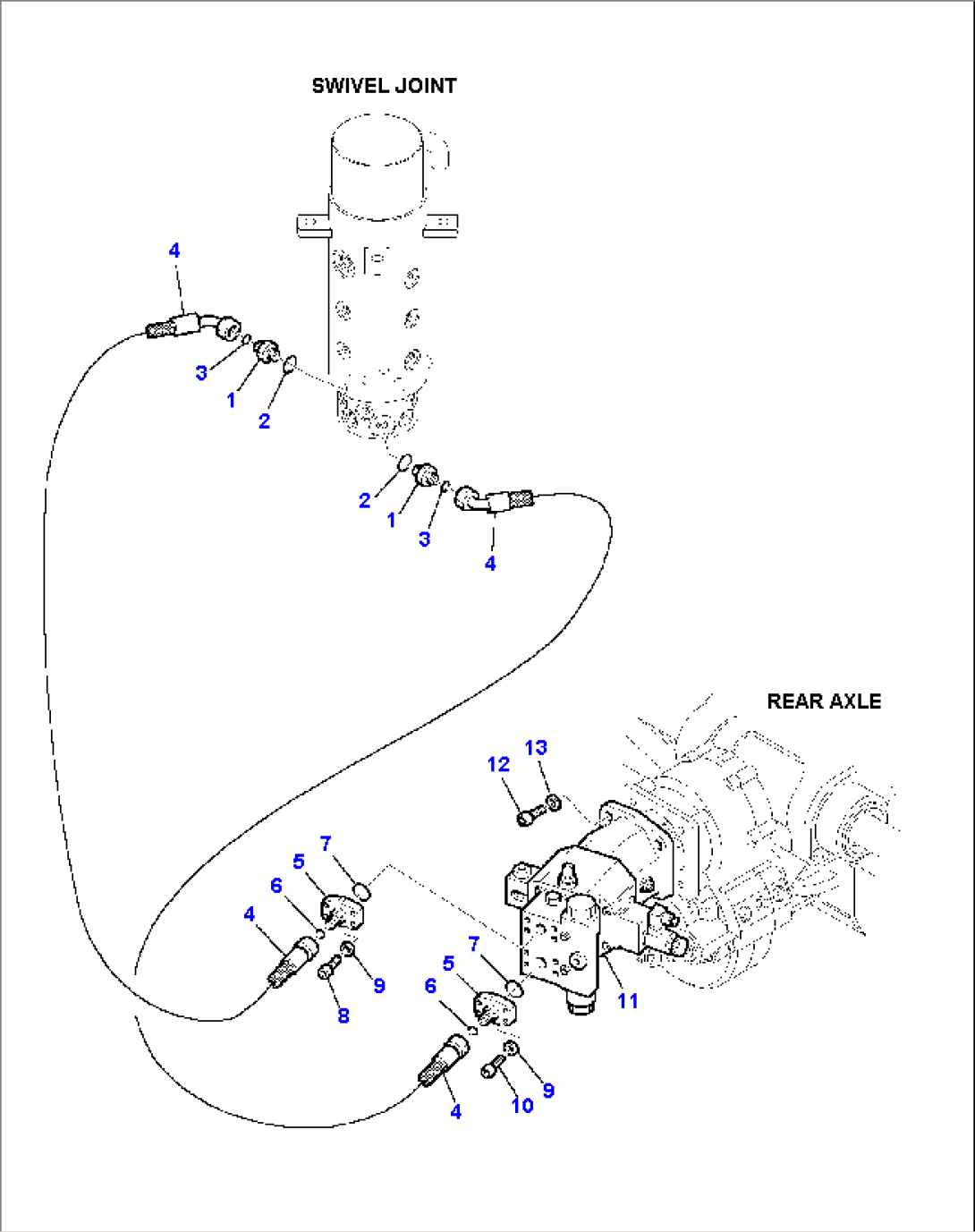 HYDRAULIC PIPING (TRAVEL MOTOR LINE) (LOWER)