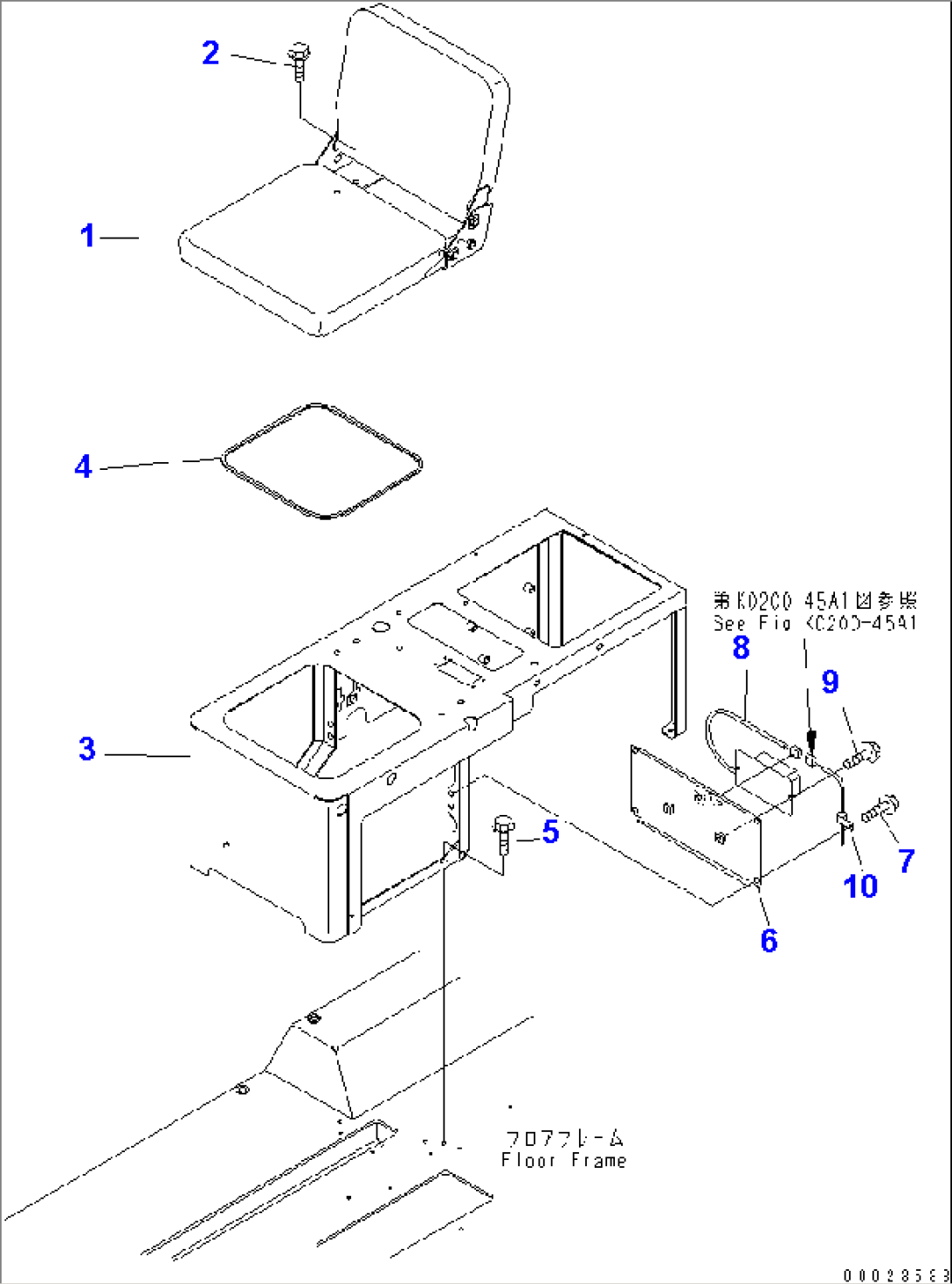FLOOR (ASSISTANT SEAT) (WITH REAR MONITOR)