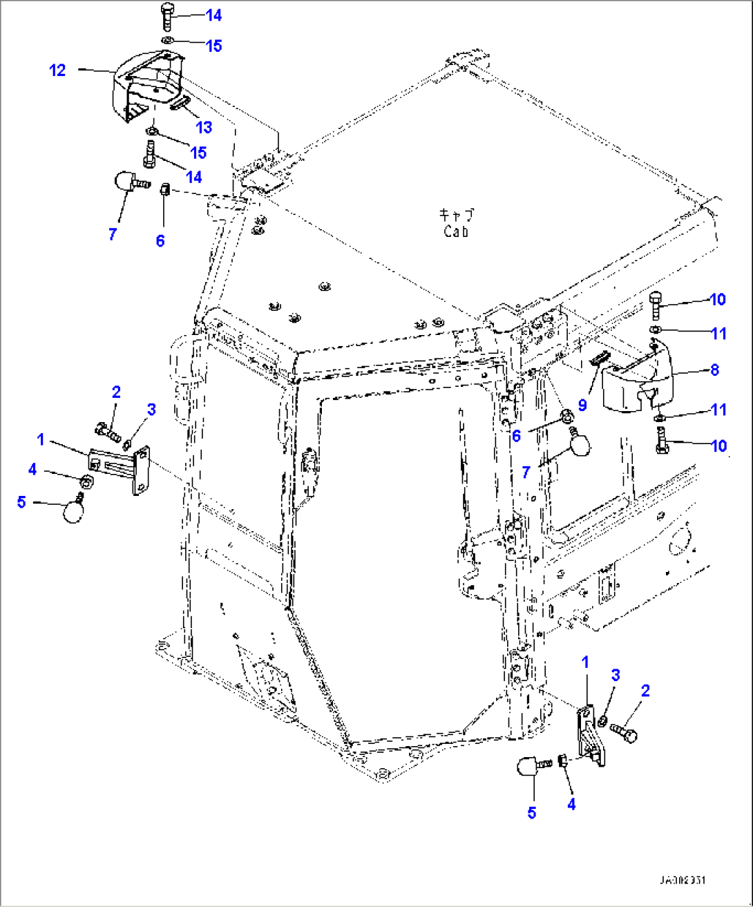 ROPS Cab, Door Open Lock (2/2) (#80001-80726)