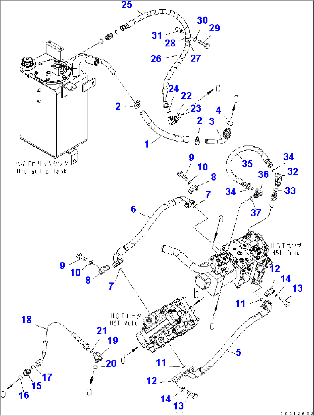 HST OIL LINE (CHARGE AND MAIN LINE)