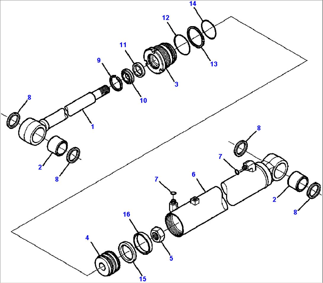 T1710-7025 BUCKET TIPPING DUMP CYLINDER - R.H.