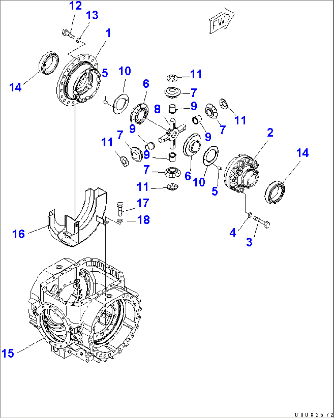 FRONT AXLE (DIFFERENTIAL¤ 2/3)(#90001-)