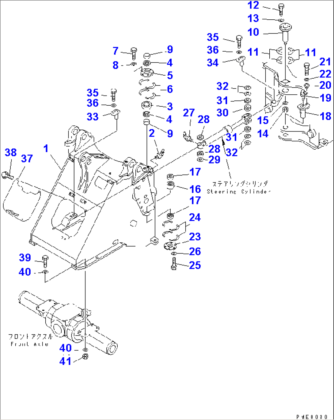 FRONT FRAME (WITH FRONT ATTACHMENT) (WITH 5-SPOOL CONTROL VALVE)(#60001-)