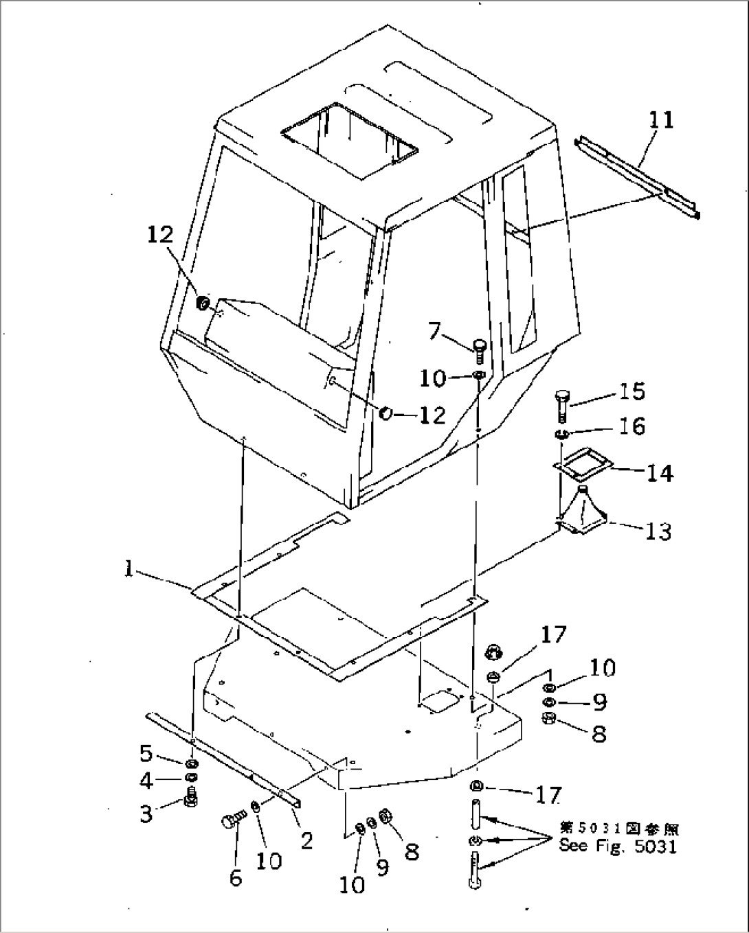 STEEL CAB (WITH ROOF DOOR TYPE) (6/10) (FOR JAPAN)
