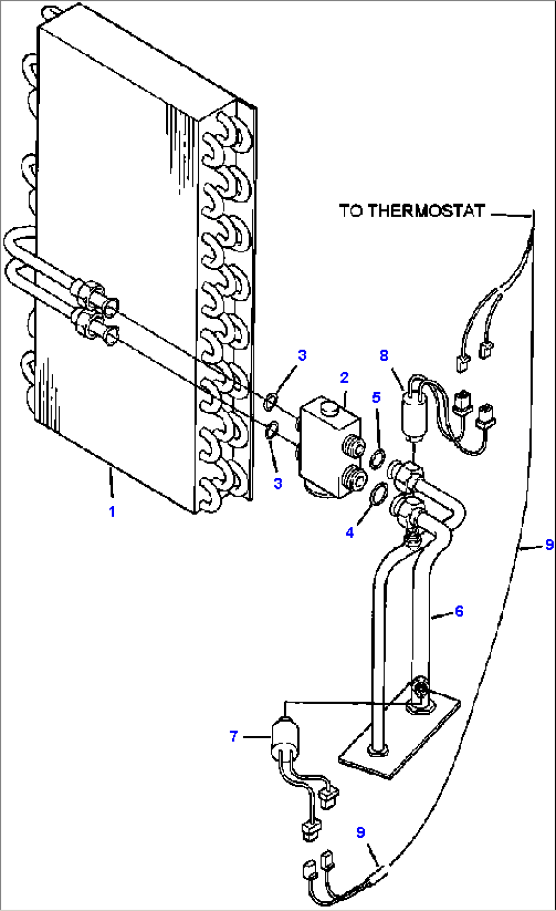 FIG NO. 5542A HEATER AND AIR CONDITIONING UNIT EVAPORATOR COIL ASSEMBLY