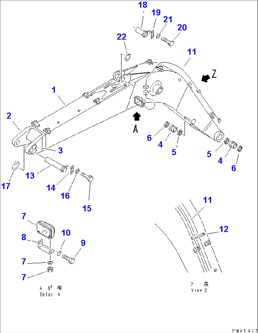 BOOM (BOOM¤ WORK LAMP AND PIN) (FOR AUTO GREASE)(#45001-50200)