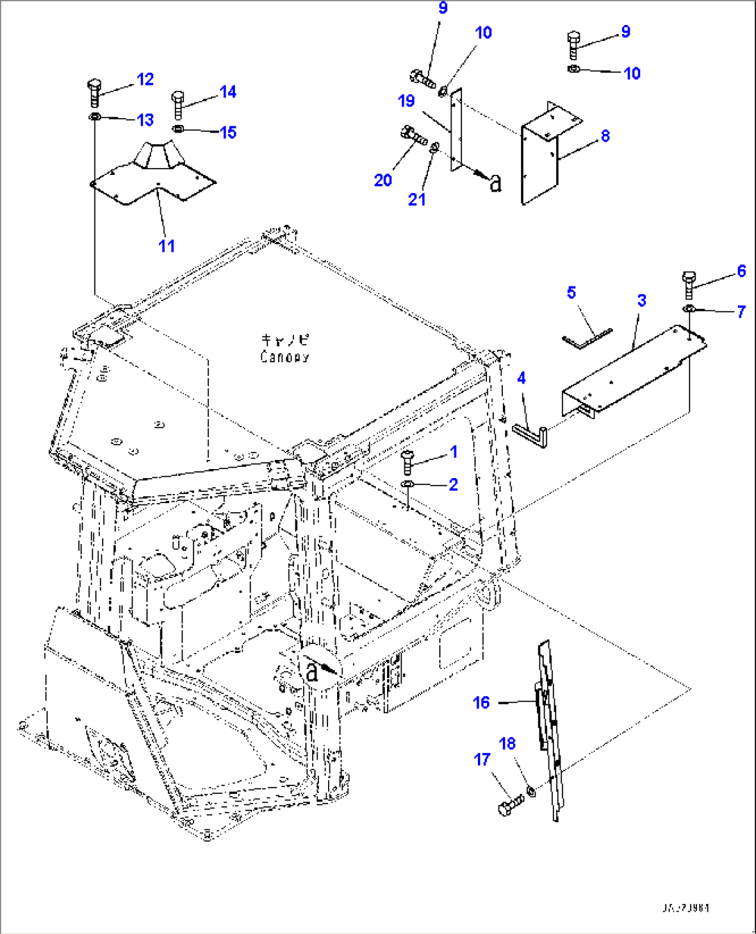 ROPS Canopy, KOMTRAX Controller (#80001-)