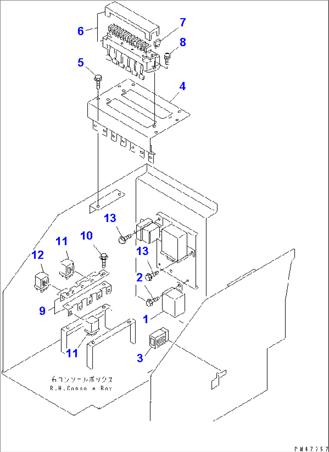 ELECTRICAL SYSTEM (R.H. CONSOLE BOX LINE)(#50001-)