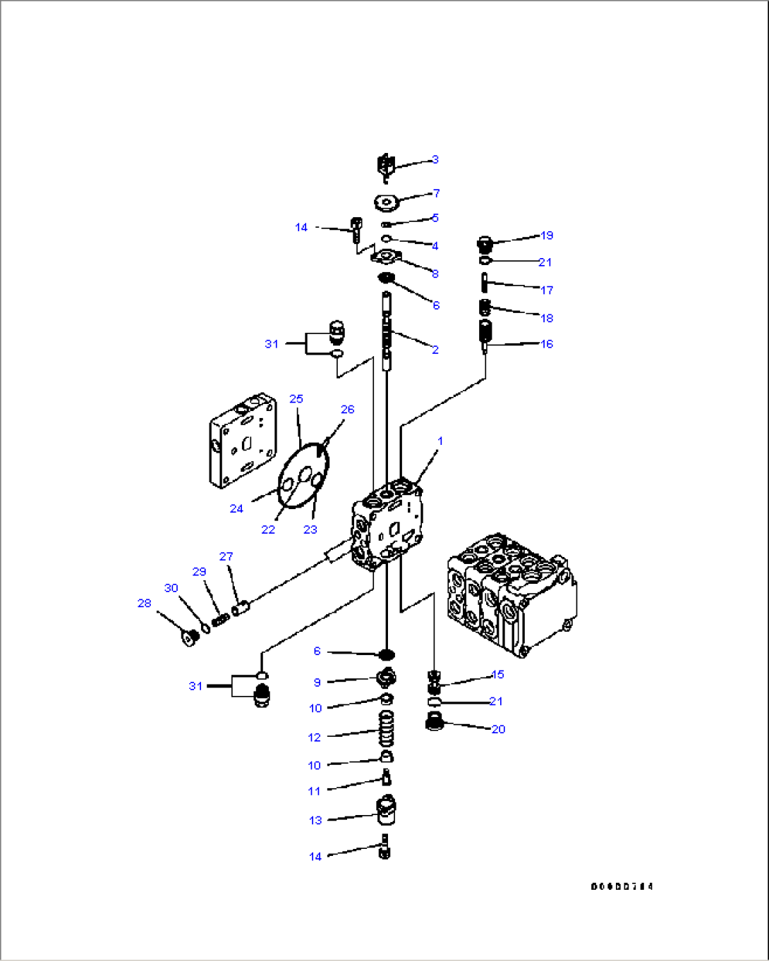CONTROL VALVE (4-SPOOL) (7/7) (FOR RIPPER)