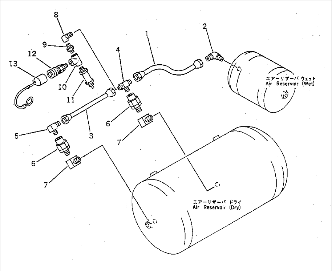 AIR PIPING (WET RESERVOIR TO DRY RESERVOIR)(#5016-)