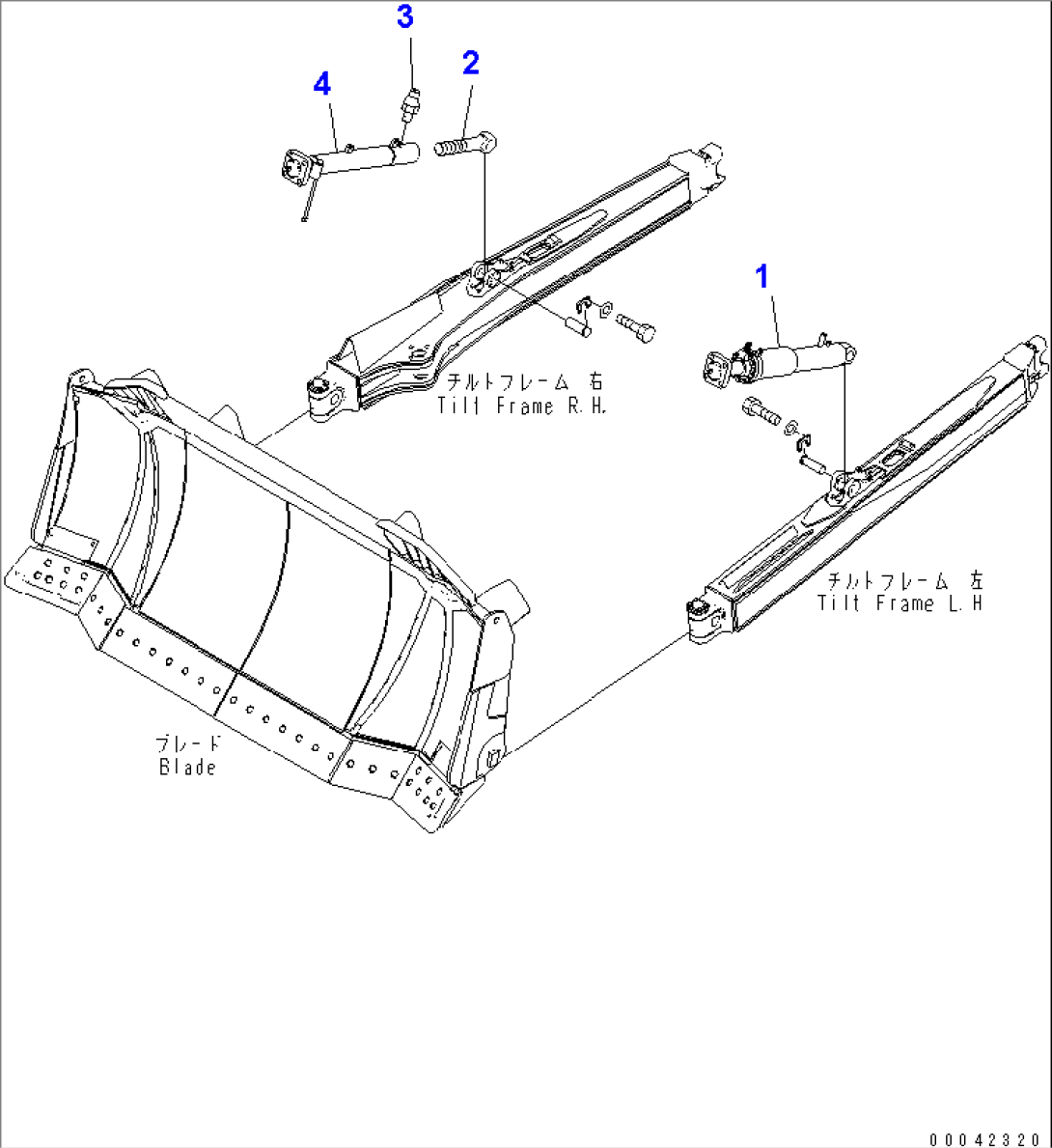 BLADE TILT CYLINDER (SINGLE TILT SIGMADOZER)(#80001-)