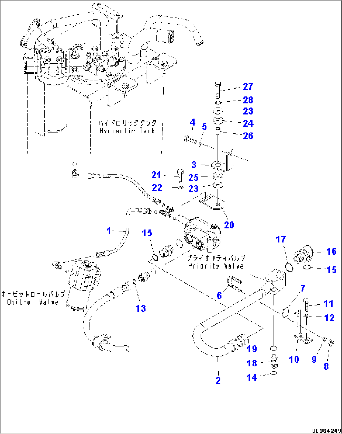 Steering Control Valve, Piping (#75053-)