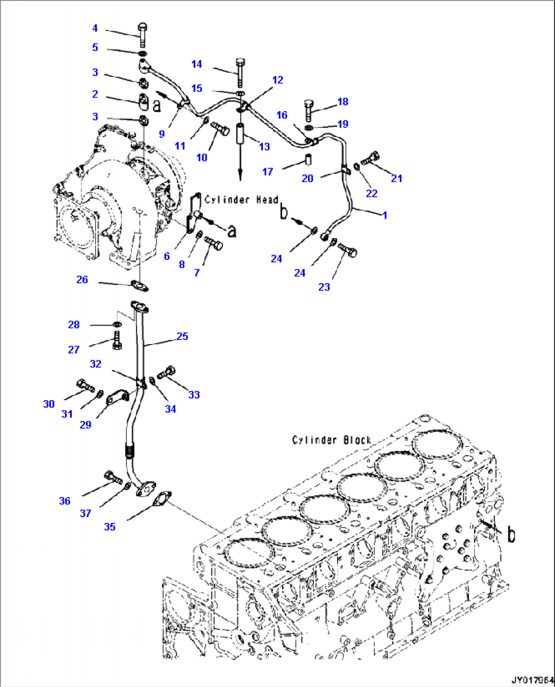A1120-A2A8 KOMATSU VARIABLE GEOMETRY TURBOCHARGER (KVGT) OIL PIPING