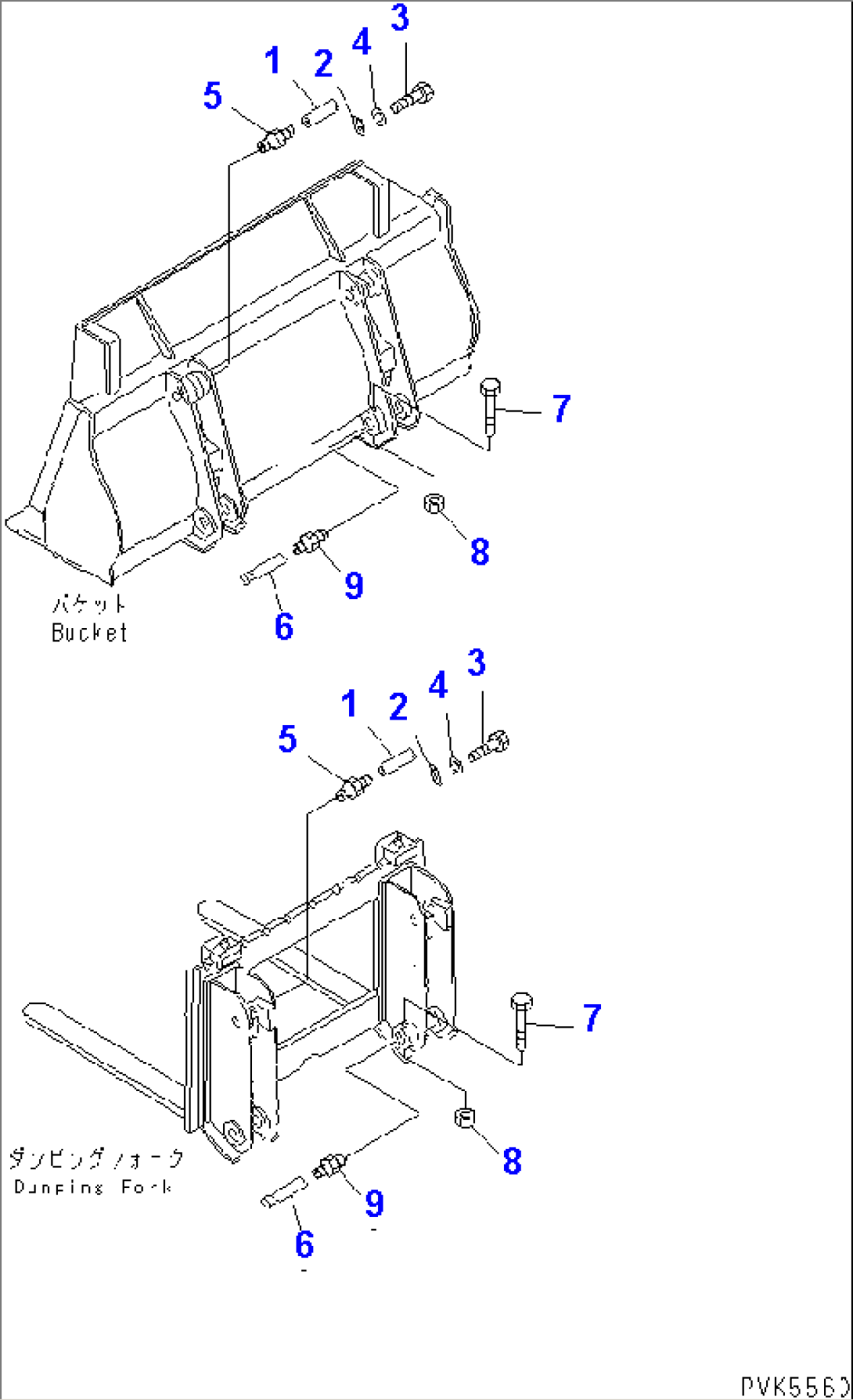 BUCKET AND DUMPING FORK HINGE PIN