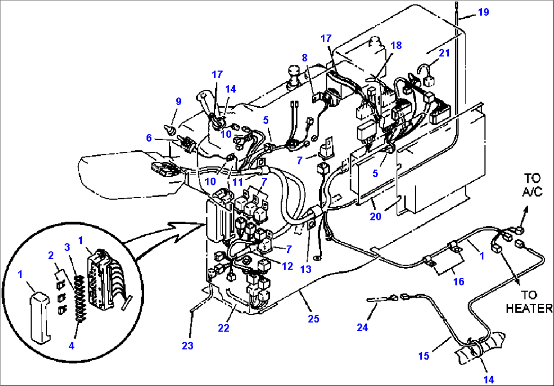 CAB WIRING R.H. STAND - S/N K20001 AND UP
