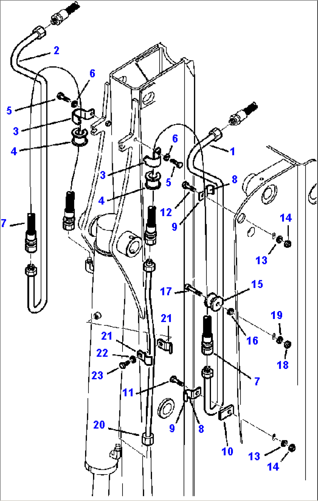 H6505-01A0 BACKHOE PIPING TELESCOPIC ARM BUCKET LINE (2/2)