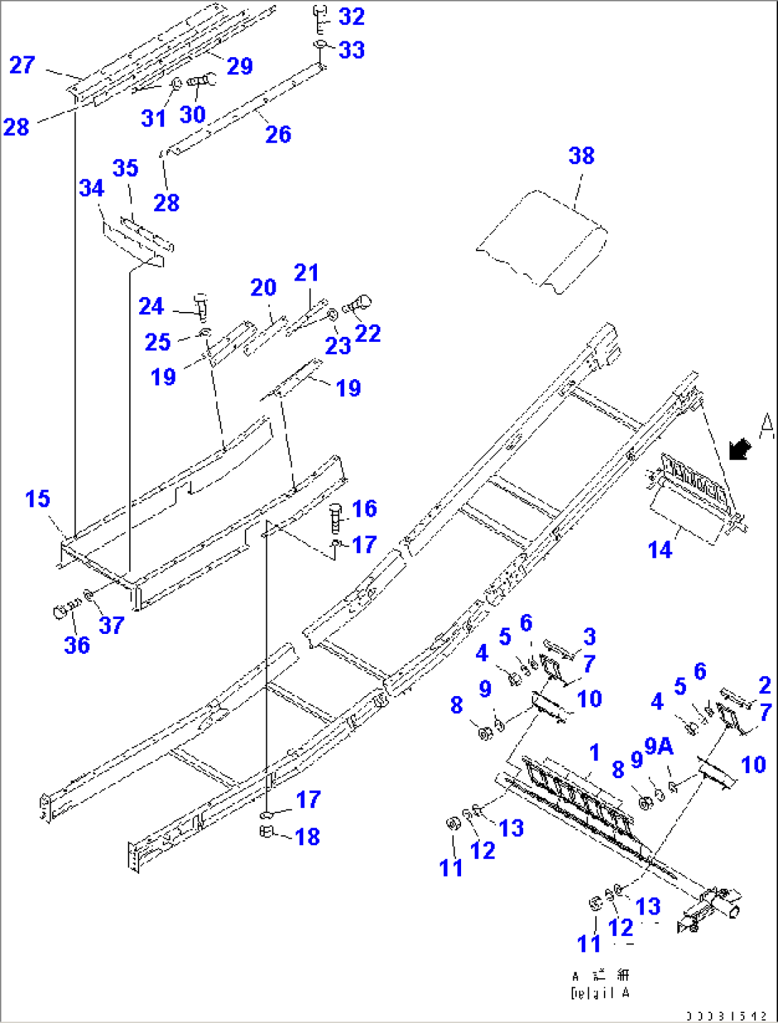 1ST CONVEYOR (INNER PARTS) (BELT CLEANER AND HOPPER)(#1005-1500)