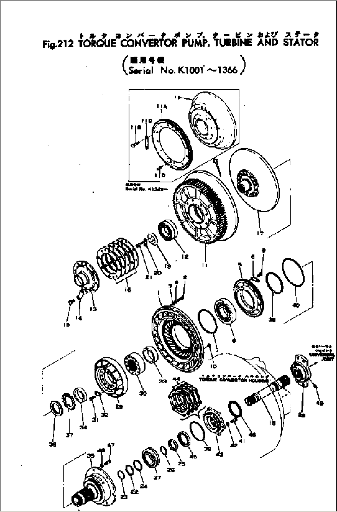 TORQUE CONVERTER PUMP¤ TURBINE AND STATOR(#K1001-K1366)