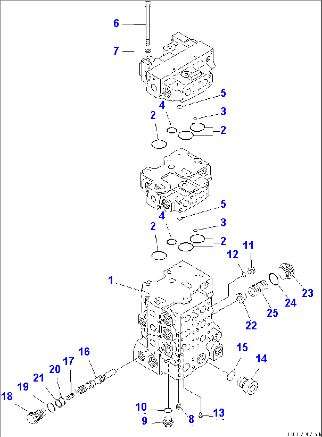 CONTROL VALVE (5-SPOOL) (1/9)(#1001-)