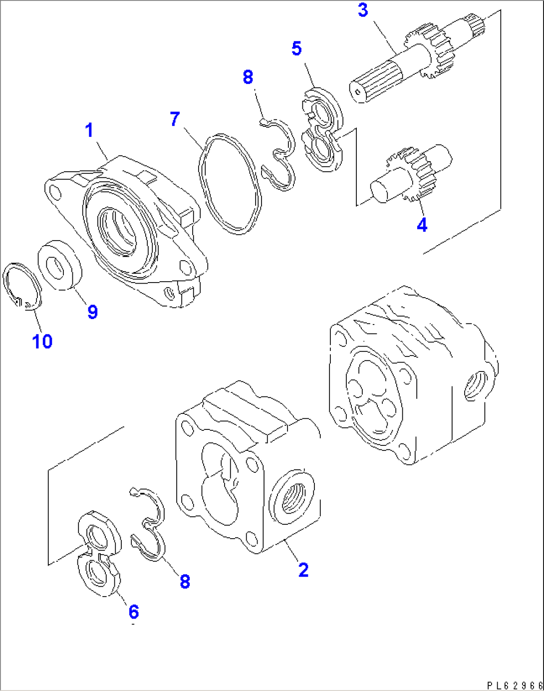 HYDRAULIC PUMP (1/2) (INNER PARTS) (FOR DIESEL SPEC.)