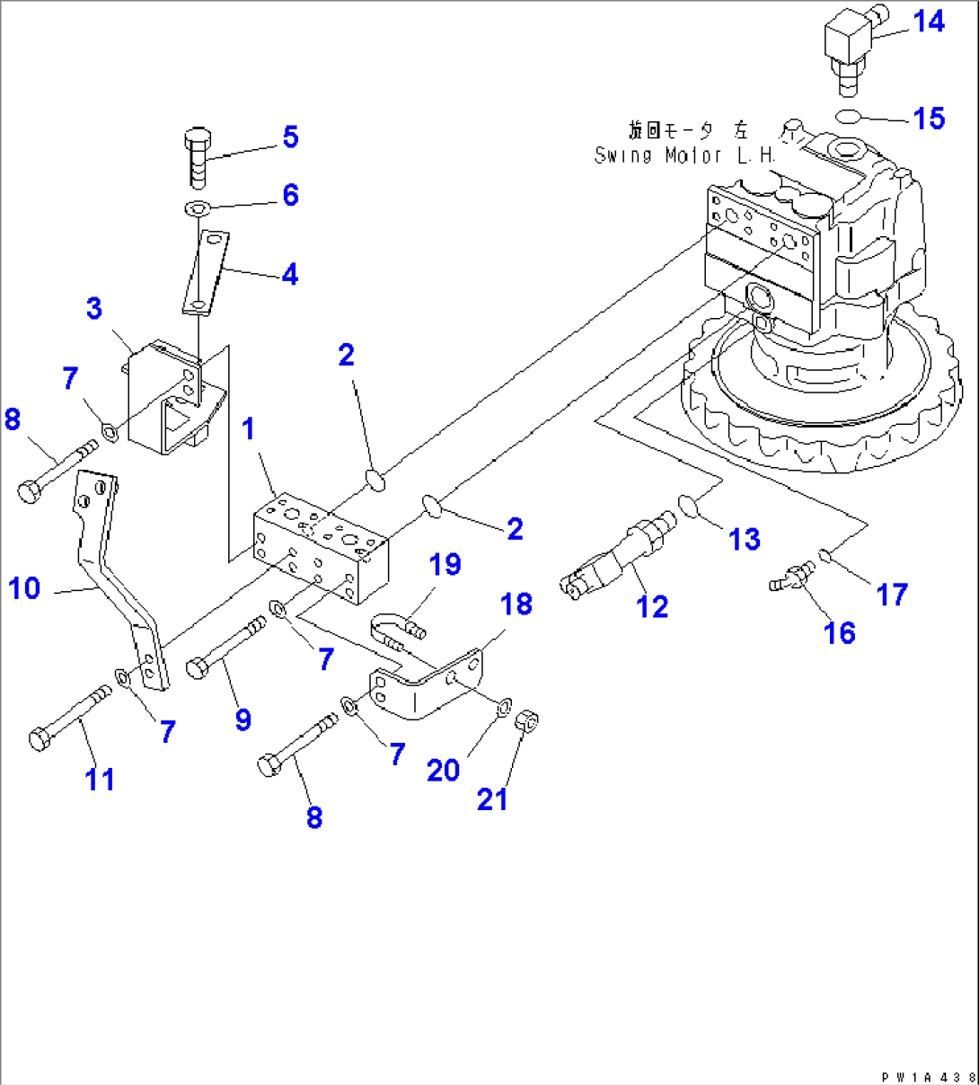 SWING MACHINERY (BLOCK) (1 ACTUATOR) (L.H.)(#11001-)