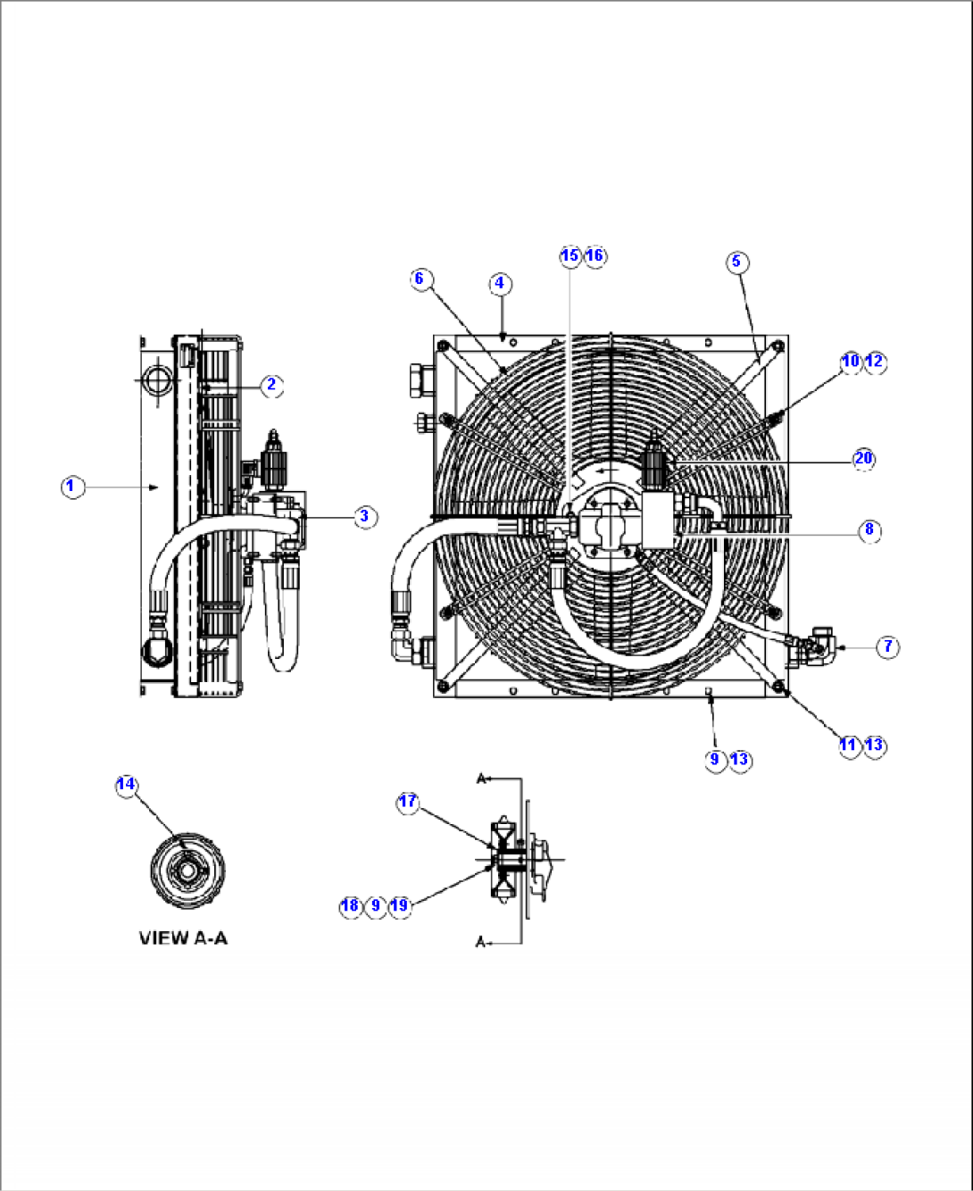 H0325-02A0 AUXILIARY HYDRAULIC OIL COOLER WITH SUCKER FAN